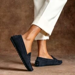 Driving Loafer | Navy Suede -Casual Shoes World 1024x1024 Women DrivingLoafer Navy 082025 3