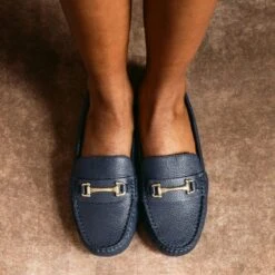 Driving Loafer | Navy & Gold -Casual Shoes World 1024x1024 Women DrivingLoafer NavyGold 082025 1