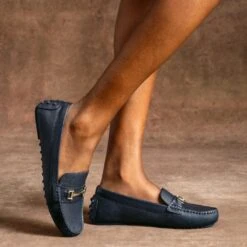 Driving Loafer | Navy & Gold -Casual Shoes World 1024x1024 Women DrivingLoafer NavyGold 082025 3