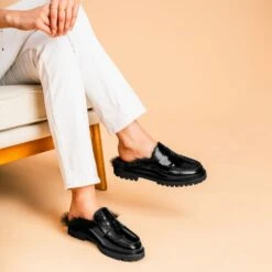 Penny Mule | Black Shearling -Casual Shoes World 1024x1024 Women PennyMule BlackBlackShearling 070825 3