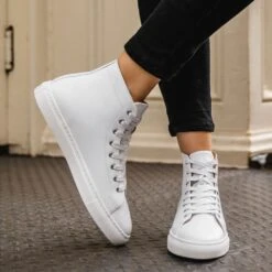 Women's Premier High Top | White -Casual Shoes World 1024x1024 Women Premier HighTop White 092922 2