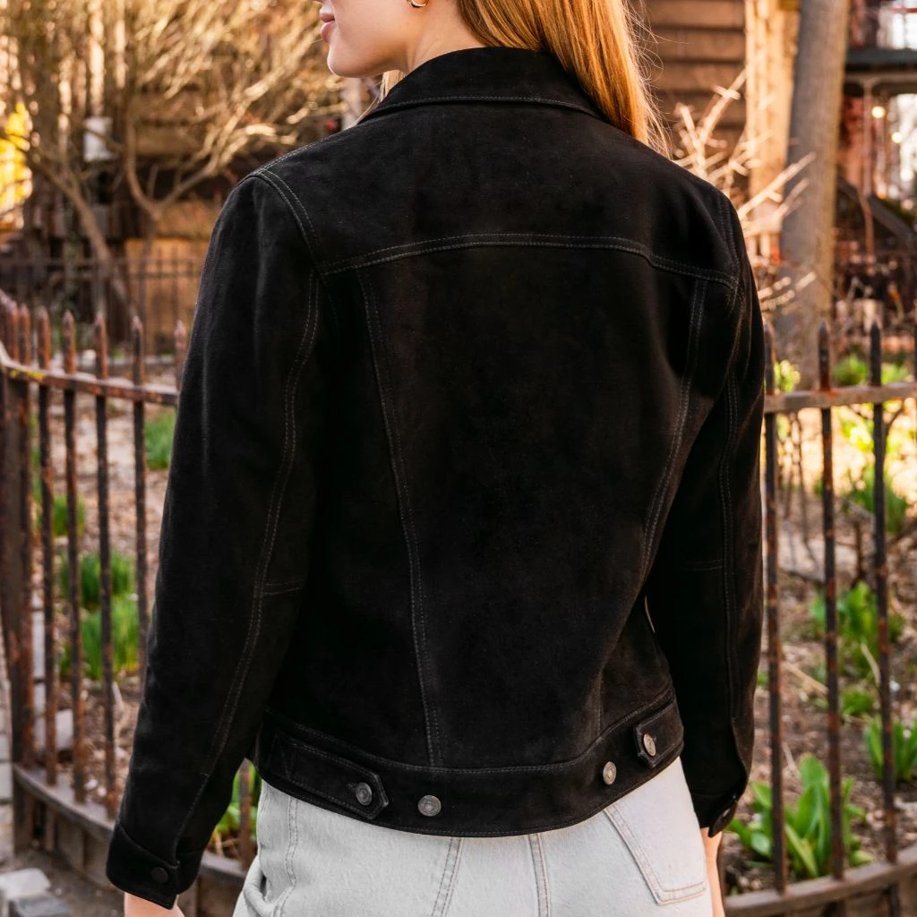 Suede Trucker Jacket | Black 4 Suede Trucker Jacket | Black - Image 2