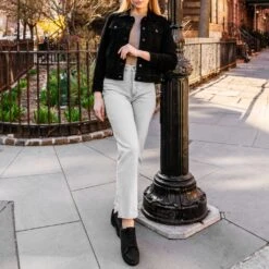 Suede Trucker Jacket | Black 12 Suede Trucker Jacket | Black -Casual Shoes World 1024x1024 Women TruckerJacket BlackSuede 032025 3