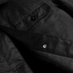 Waxed Canvas Field Jacket | Black -Casual Shoes World 1024x1024 Women WaxedCanvasFieldJacket Black 101824 Detail
