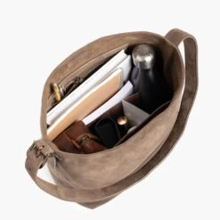 Bucket Bag | Taupe -Casual Shoes World 1024x1024 Womens BucketBag Taupe 122724 OverheadFull