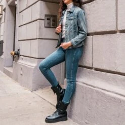 Denim Trucker Jacket | Medium Wash 12 Denim Trucker Jacket | Medium Wash -Casual Shoes World 1024x1024 Womens DenimTrucker MediumWash 112724 3