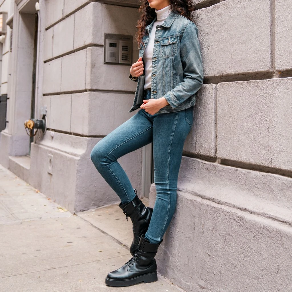 Denim Trucker Jacket | Medium Wash 5 Denim Trucker Jacket | Medium Wash - Image 3