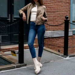 Racer Jacket | Taupe -Casual Shoes World 1024x1024 Womens Jackets Racer Taupe 102722 3