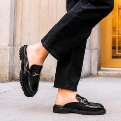 Penny Mule | Black & Gold -Casual Shoes World 1024x1024 Womens PennyMule BlackGold 102524 2 51ba10e4 6ad2 4038 9e45 2b32709d71a9