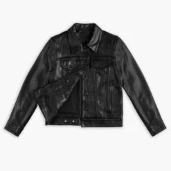 Leather Trucker Jacket | Black -Casual Shoes World 1024x1024 Womens TruckerJacket Black 102924 FrontOpen 56d39df2 bf12 4344 b3f2 4ad93a2e5c7a