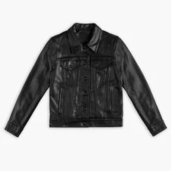 Leather Trucker Jacket | Black -Casual Shoes World 1024x1024 Womens TruckerJacket Black 102924 Front bc922ebe 7171 4136 a8eb 0f3e071d6b91