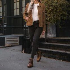 Suede Trucker Jacket | Dusty -Casual Shoes World 1024x1024 Womens TruckerJacket DustySuede 102924 3