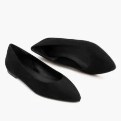 Viva | Black Suede -Casual Shoes World 1024x1024 Womens VivaBalletFlat BlackSuede 050123 FlatlayAlt