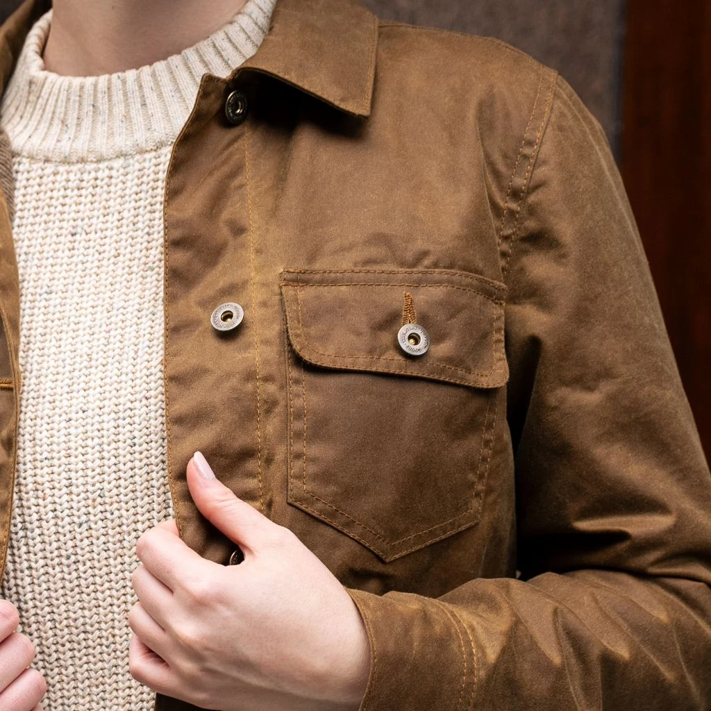 Waxed Canvas Field Jacket | Khaki 4 Waxed Canvas Field Jacket | Khaki - Image 2