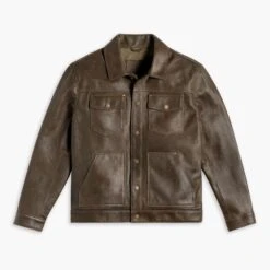 Roughout Cruiser Jacket | Dark Olive -Casual Shoes World 2048x2048 Mens RoughoutCruiser DarkOlive 010925 Front