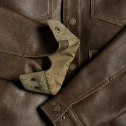 Roughout Cruiser Jacket | Dark Olive -Casual Shoes World 2048x2048 Mens RoughoutCruiser DarkOlive 010925 SleeveDetail