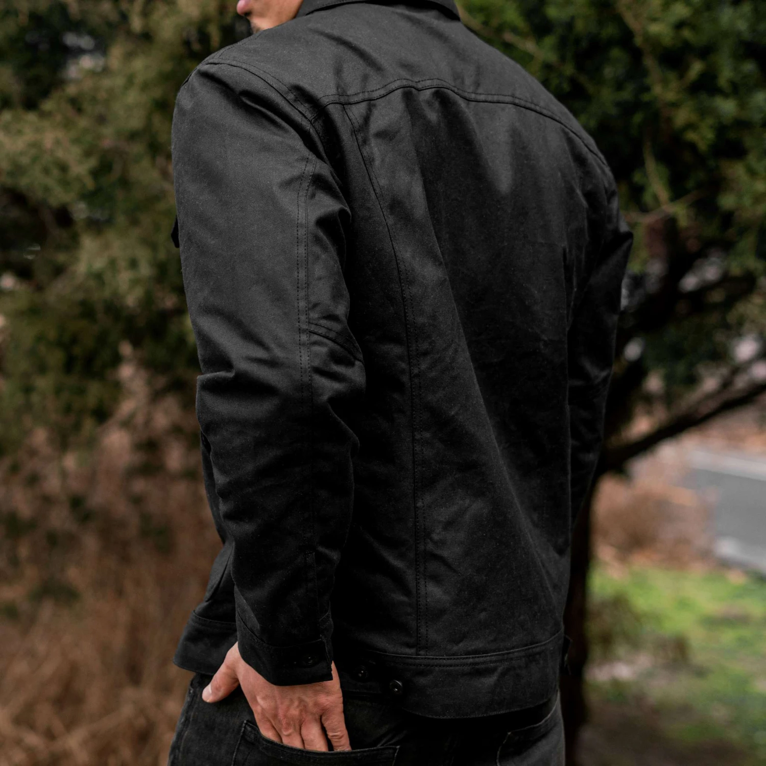 Waxed Trucker Jacket | Black 4 Waxed Trucker Jacket | Black - Image 2