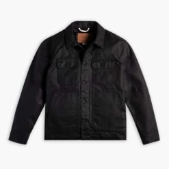 Waxed Trucker Jacket | Black 13 Waxed Trucker Jacket | Black -Casual Shoes World 2048x2048 Mens WaxedTrucker Black 010825 Front