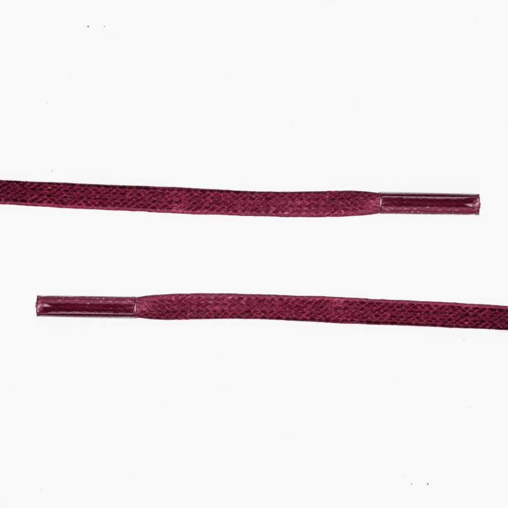 Flat Waxed Cotton Laces | Plum 4 Flat Waxed Cotton Laces | Plum - Image 2