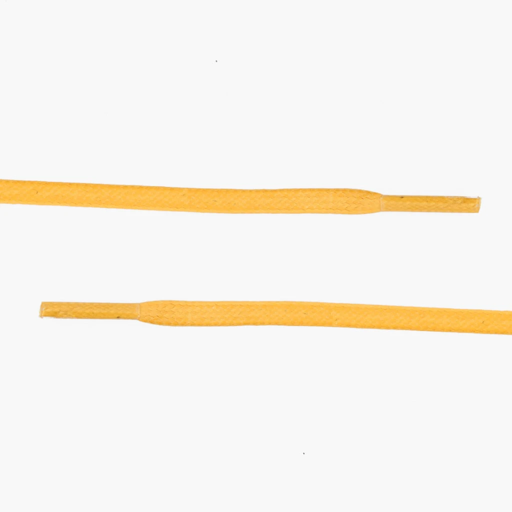 Flat Waxed Cotton Laces | Yellow 4 Flat Waxed Cotton Laces | Yellow - Image 2
