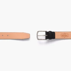 Men's Brogue Leather Belt | Black -Casual Shoes World Lining Brogue Black