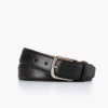Men's Brogue Leather Belt | Black -Casual Shoes World Straight Brogue Black